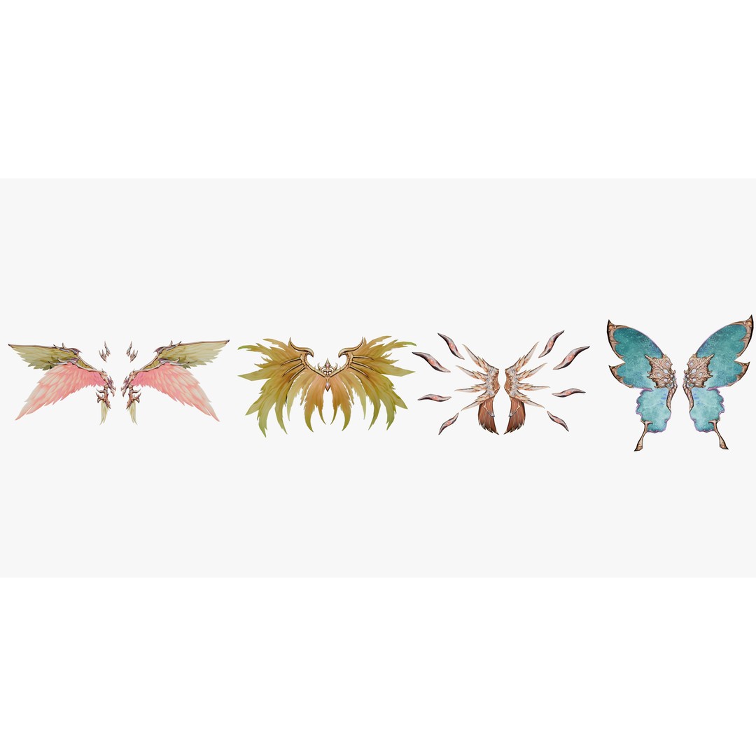 Rigged Wing 3D Model – Low Poly Fantasy Asset, FBX, Blender - View 9