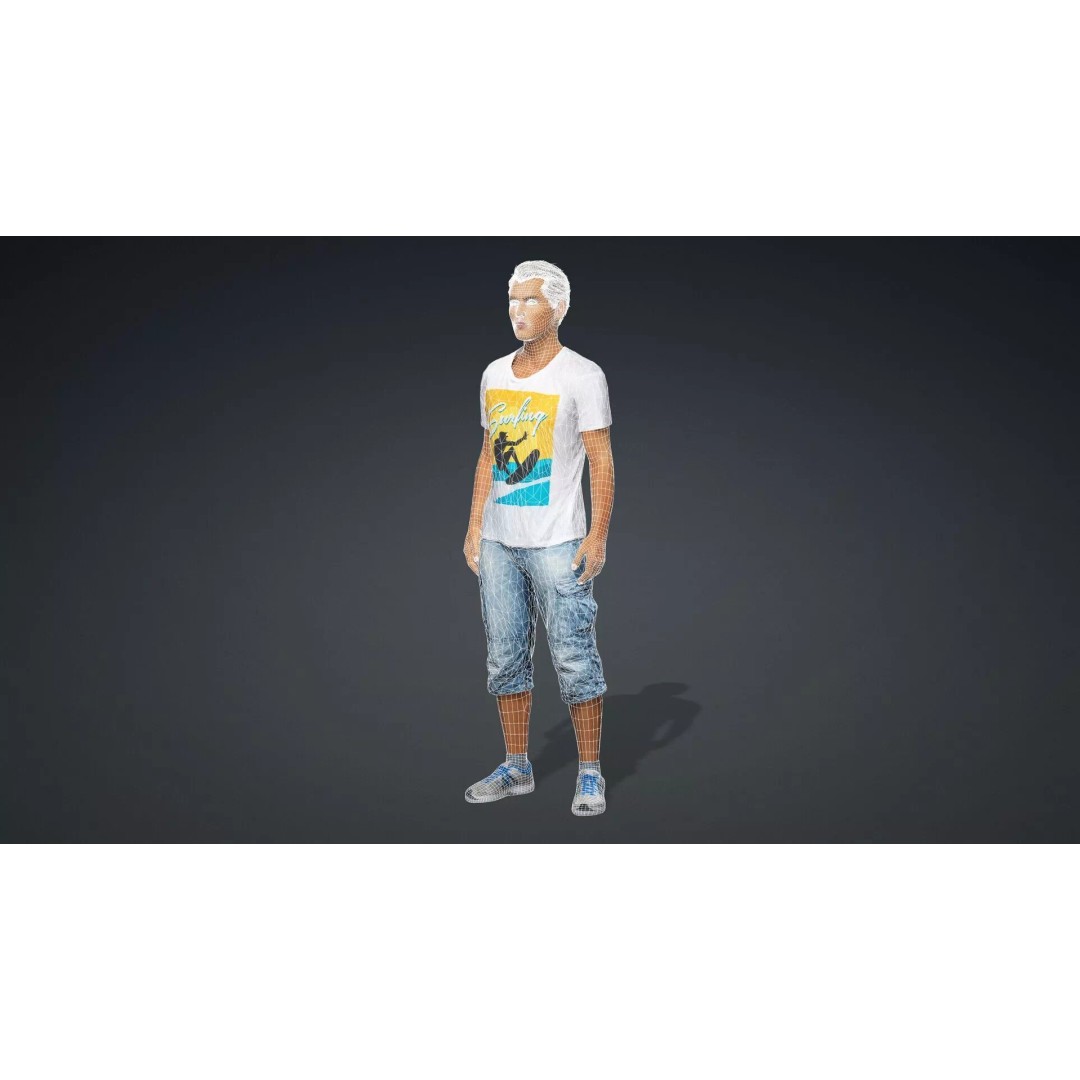 Realistic Old Man 3D Model – Rigged Character for Animation, FBX