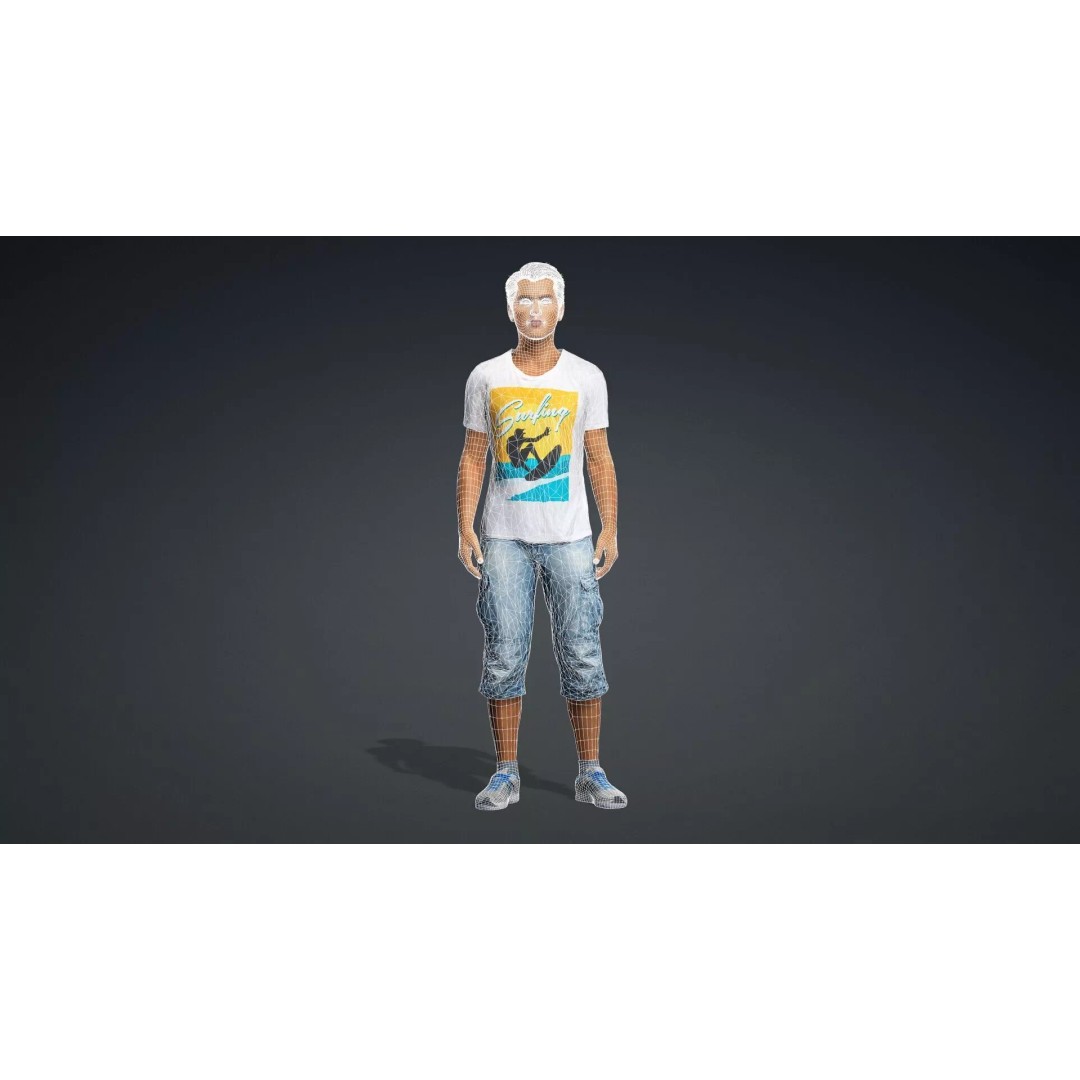 Realistic Old Man 3D Model – Rigged Character for Animation, FBX - View 13