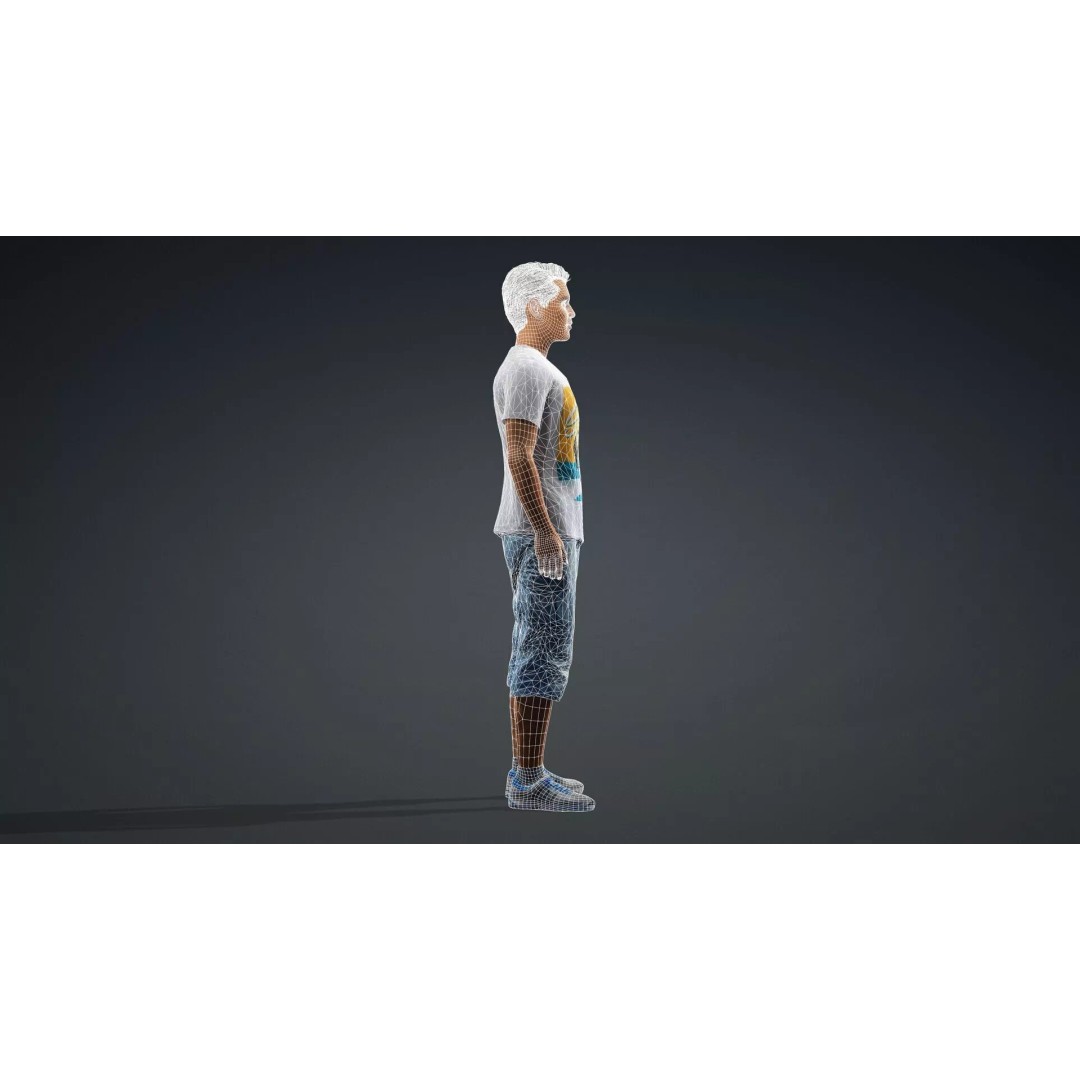 Realistic Old Man 3D Model – Rigged Character for Animation, FBX - View 14