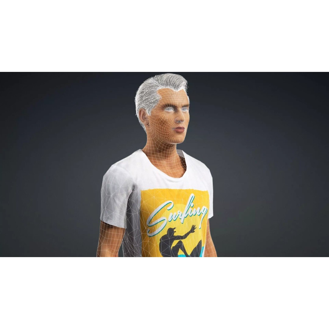 Realistic Old Man 3D Model – Rigged Character for Animation, FBX - View 19