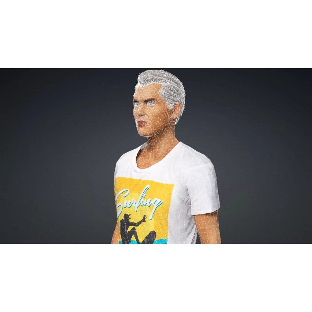 Realistic Old Man 3D Model – Rigged Character for Animation, FBX - View 20