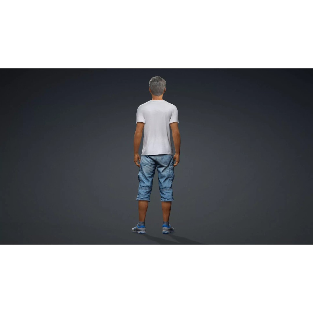 Realistic Old Man 3D Model – Rigged Character for Animation, FBX - View 6
