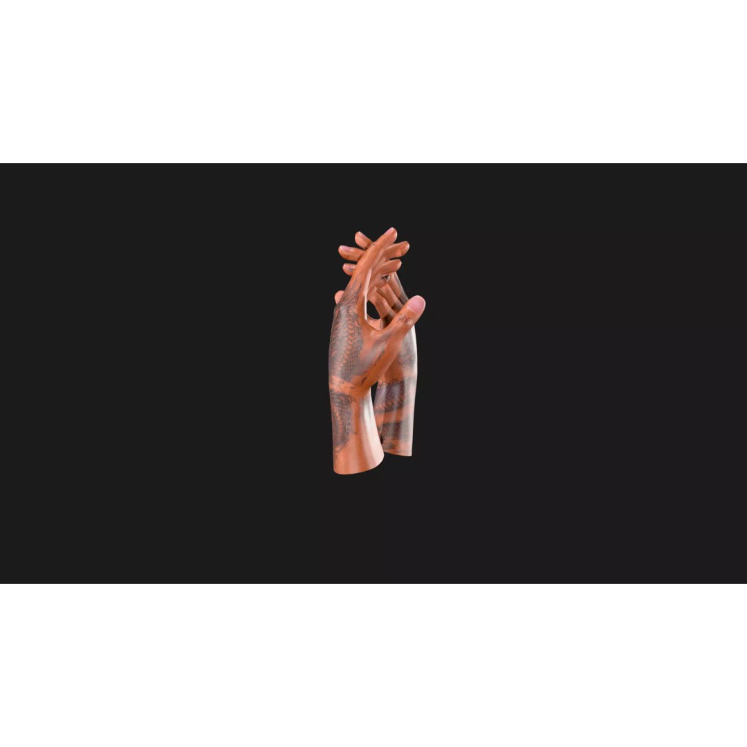 Realistic Dragon Tattoo Hands 3D Model – Detailed Male Hand Asset, FBX & Blender - View 46