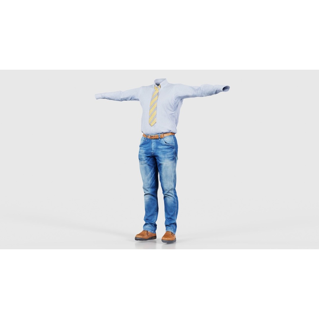 Business Costume 5 3D Model – Low Poly Character with PBR Textures, FBX