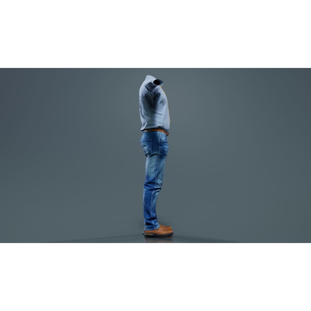 Business Costume 5 3D Model – Low Poly Character with PBR Textures, FBX - View 10