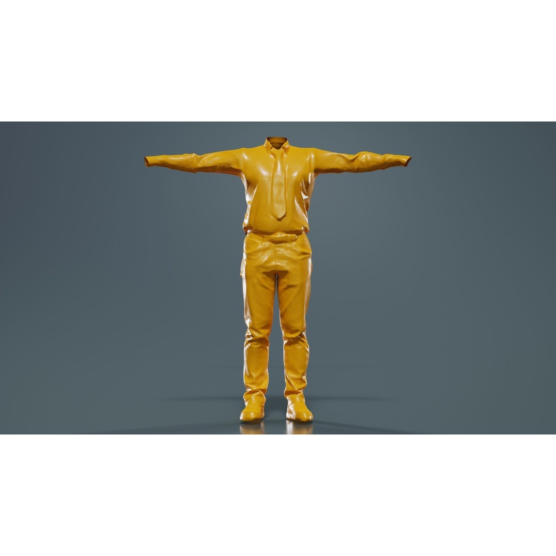 Business Costume 5 3D Model – Low Poly Character with PBR Textures, FBX - View 14