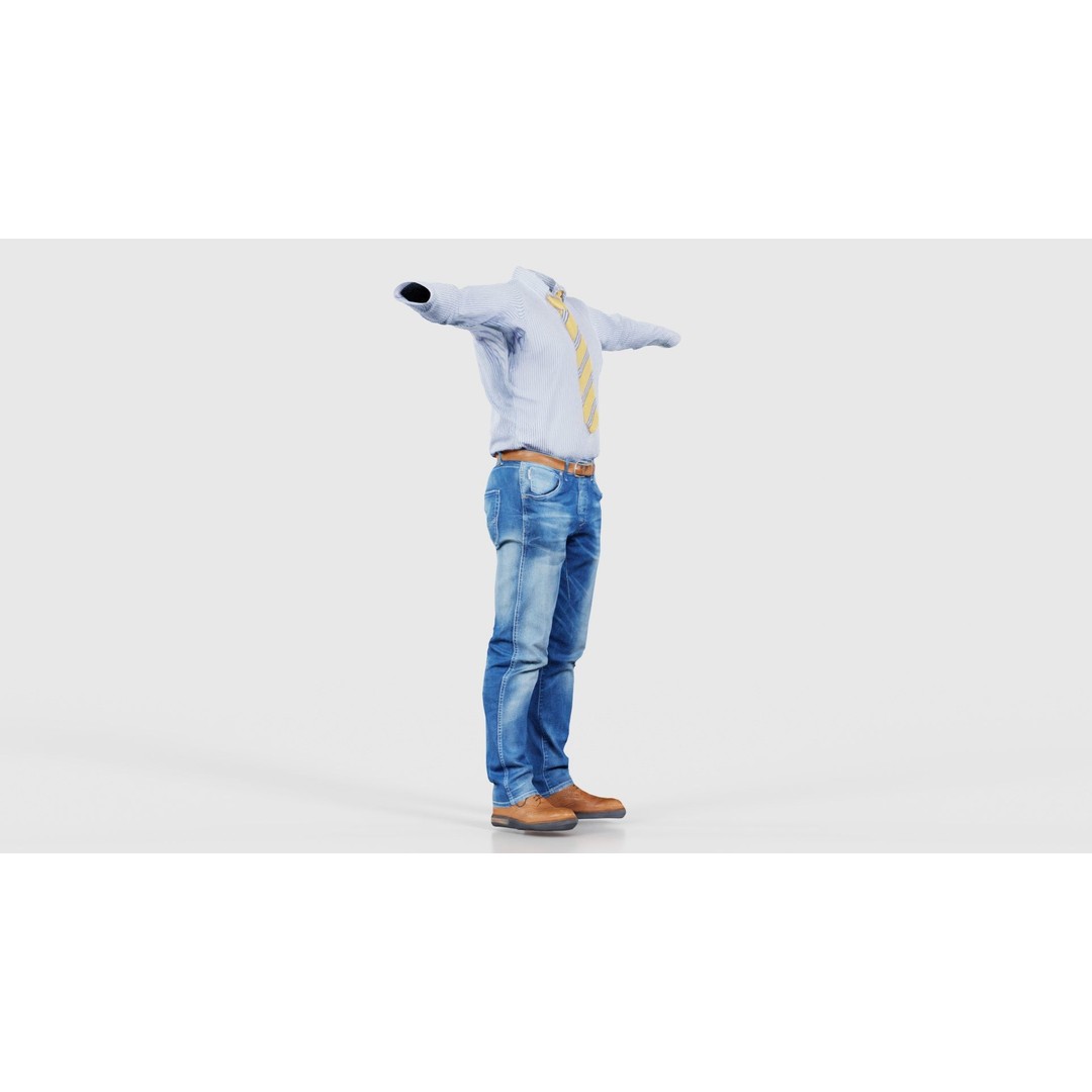 Business Costume 5 3D Model – Low Poly Character with PBR Textures, FBX - View 19