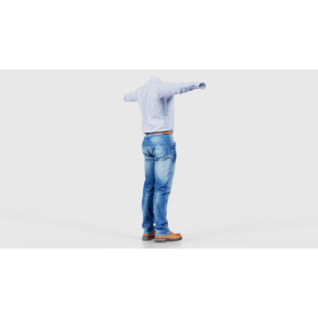 Business Costume 5 3D Model – Low Poly Character with PBR Textures, FBX - View 21