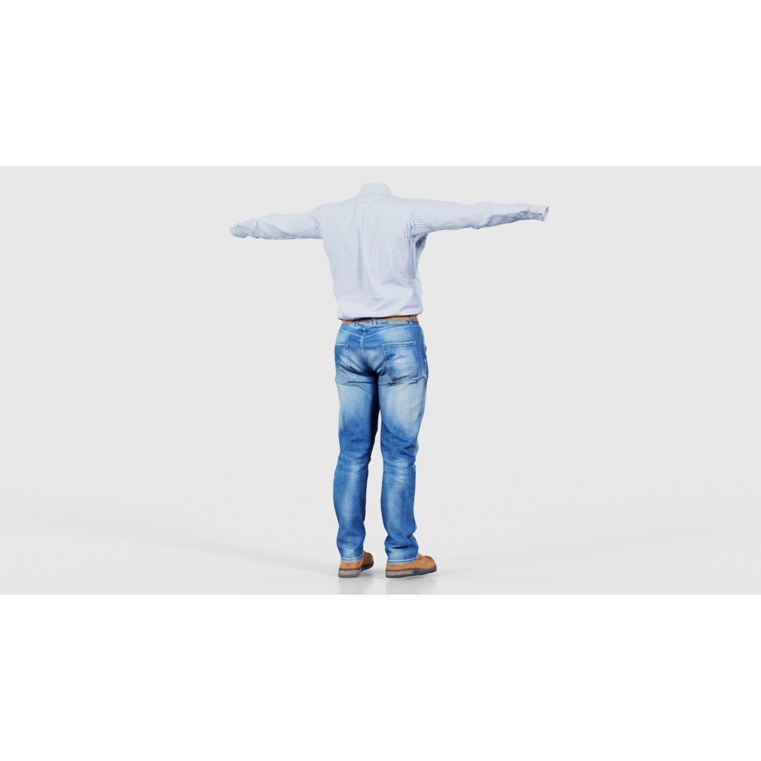 Business Costume 5 3D Model – Low Poly Character with PBR Textures, FBX - View 22
