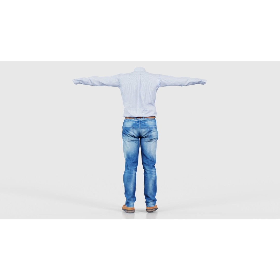 Business Costume 5 3D Model – Low Poly Character with PBR Textures, FBX - View 23
