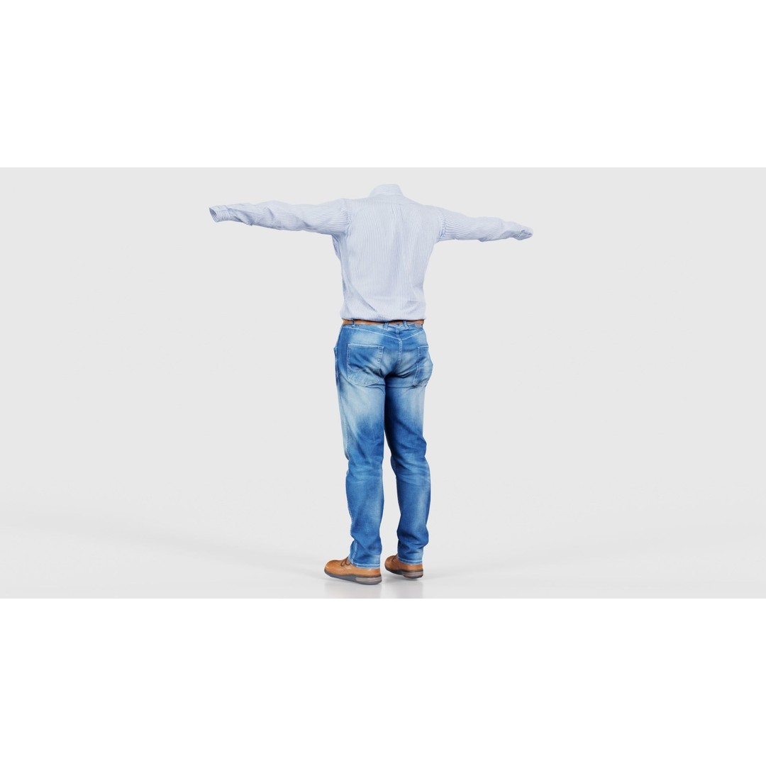 Business Costume 5 3D Model – Low Poly Character with PBR Textures, FBX - View 24