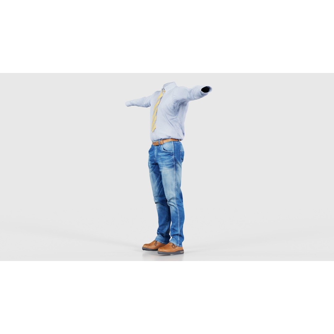 Business Costume 5 3D Model – Low Poly Character with PBR Textures, FBX - View 27