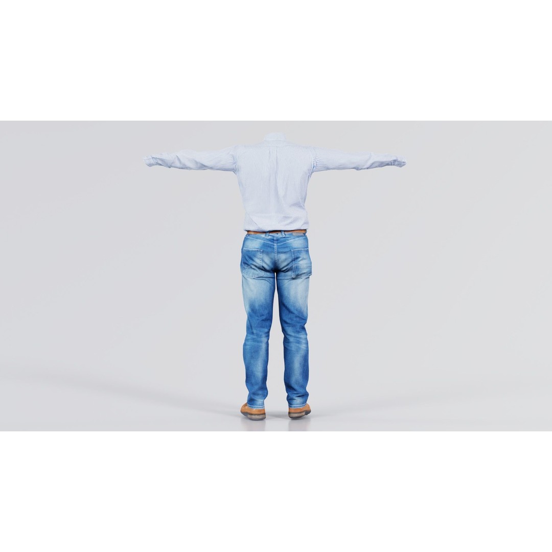 Business Costume 5 3D Model – Low Poly Character with PBR Textures, FBX - View 9