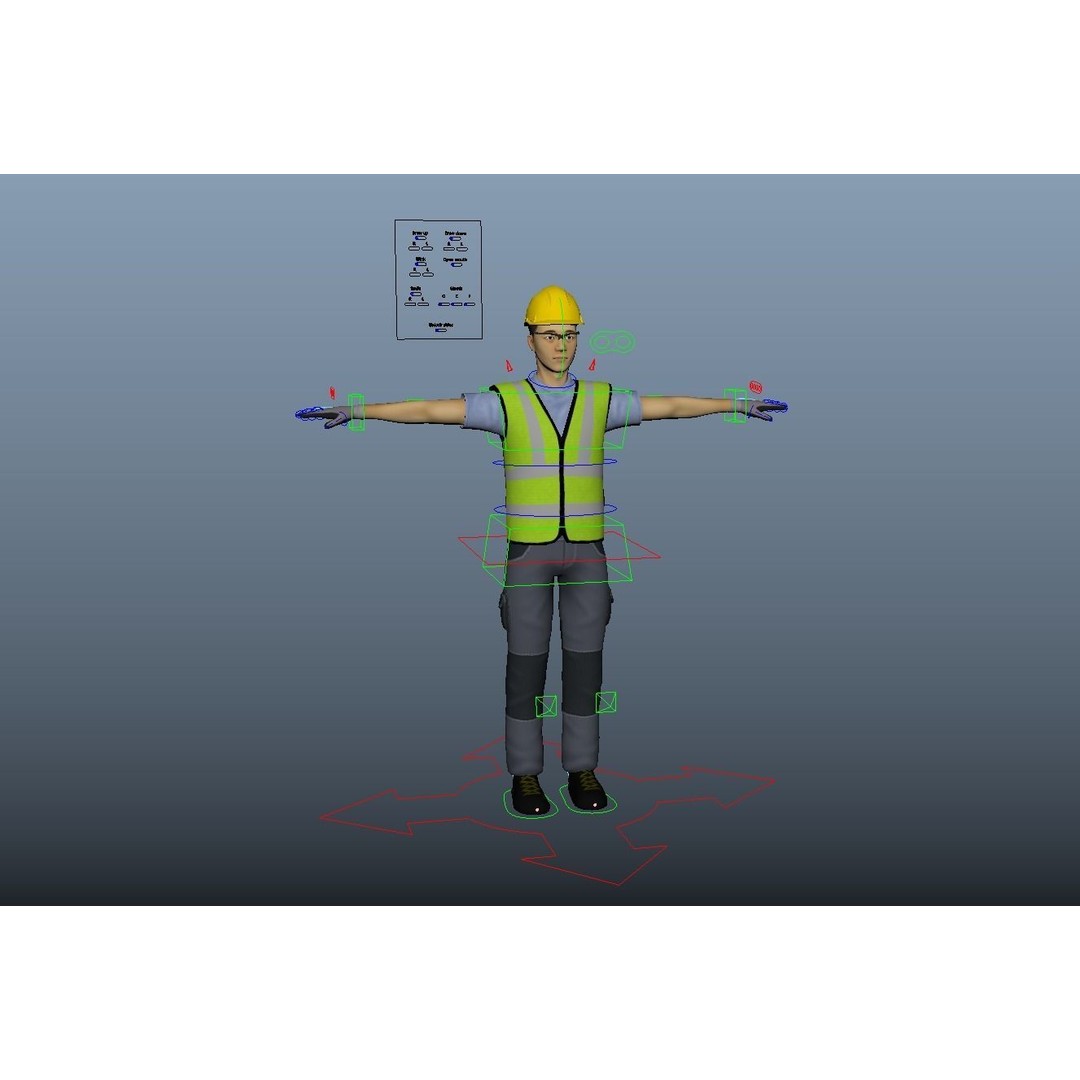 Kim Low-Poly 3D Model – Rigged Male Worker for Games, FBX - View 12