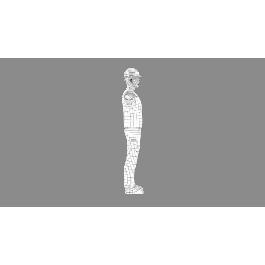 Kim Low-Poly 3D Model – Rigged Male Worker for Games, FBX - View 9