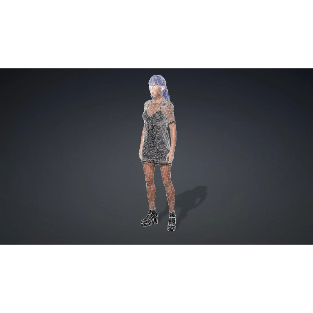 Female Character 3D Model – Realistic Rigged Asset for Animation