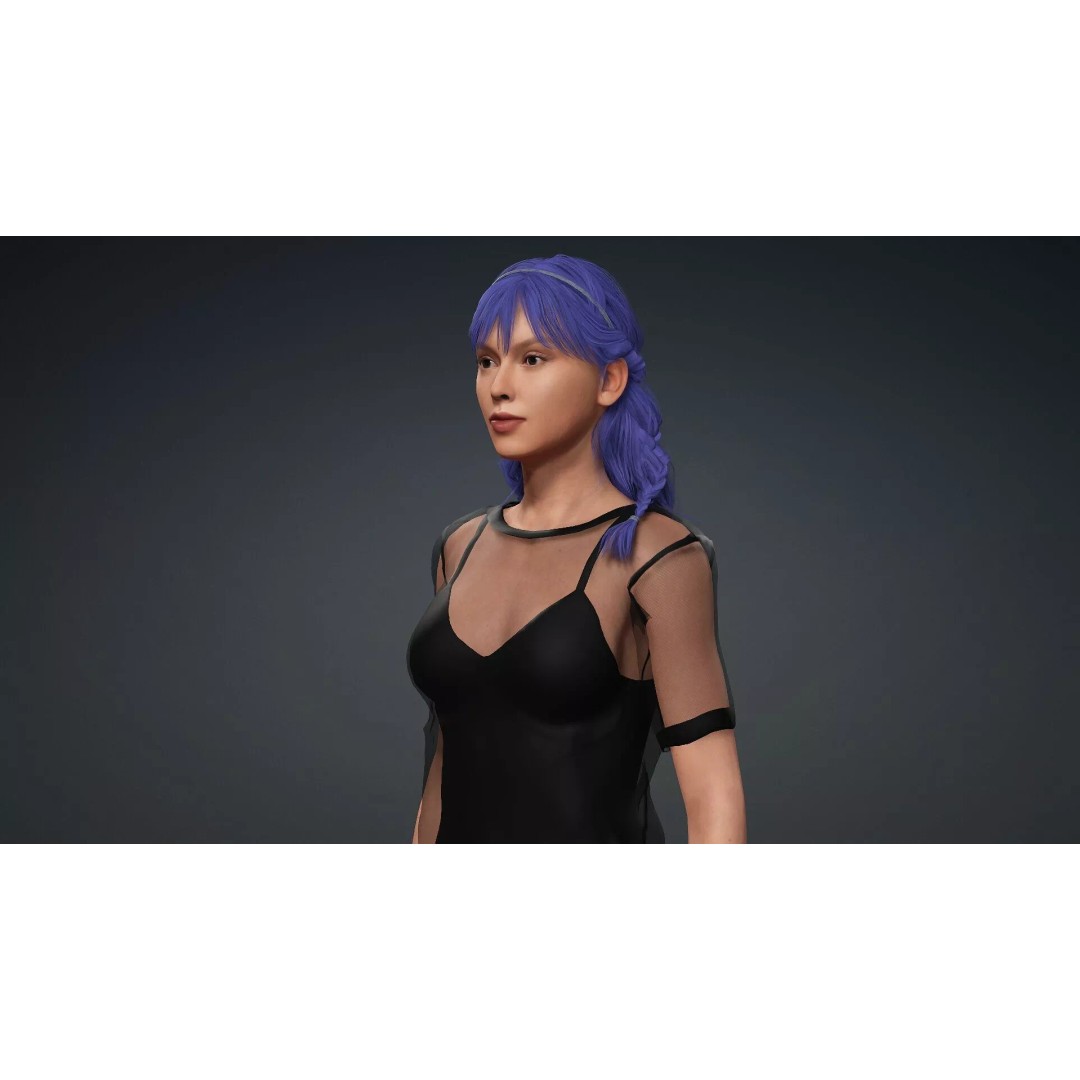 Female Character 3D Model – Realistic Rigged Asset for Animation - View 10