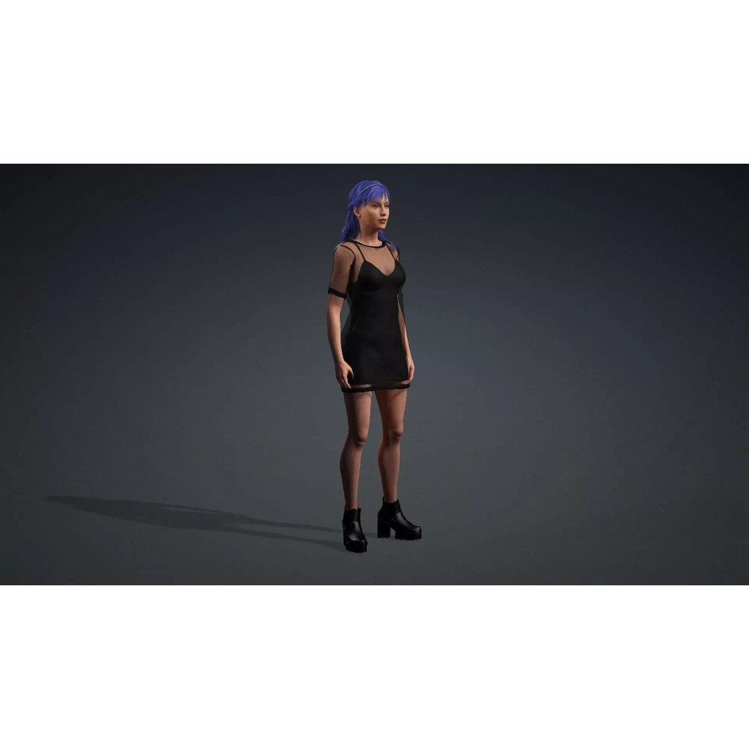 Female Character 3D Model – Realistic Rigged Asset for Animation - View 11