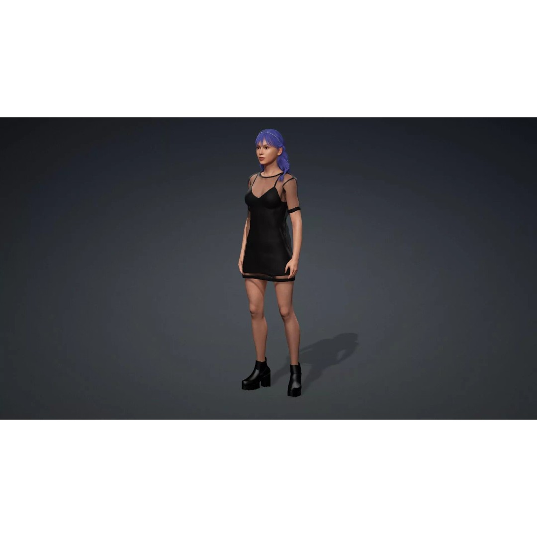 Female Character 3D Model – Realistic Rigged Asset for Animation - View 12