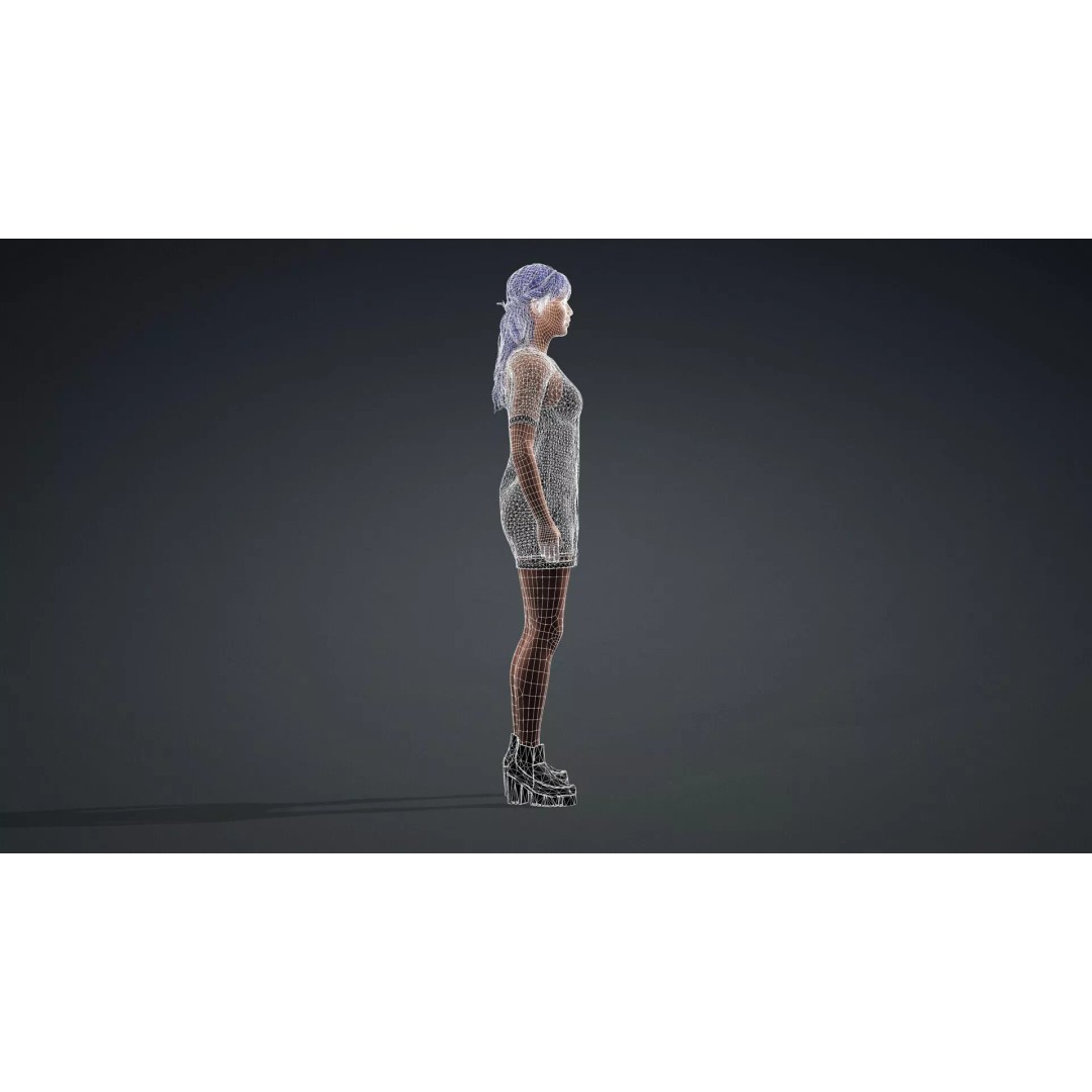 Female Character 3D Model – Realistic Rigged Asset for Animation - View 14