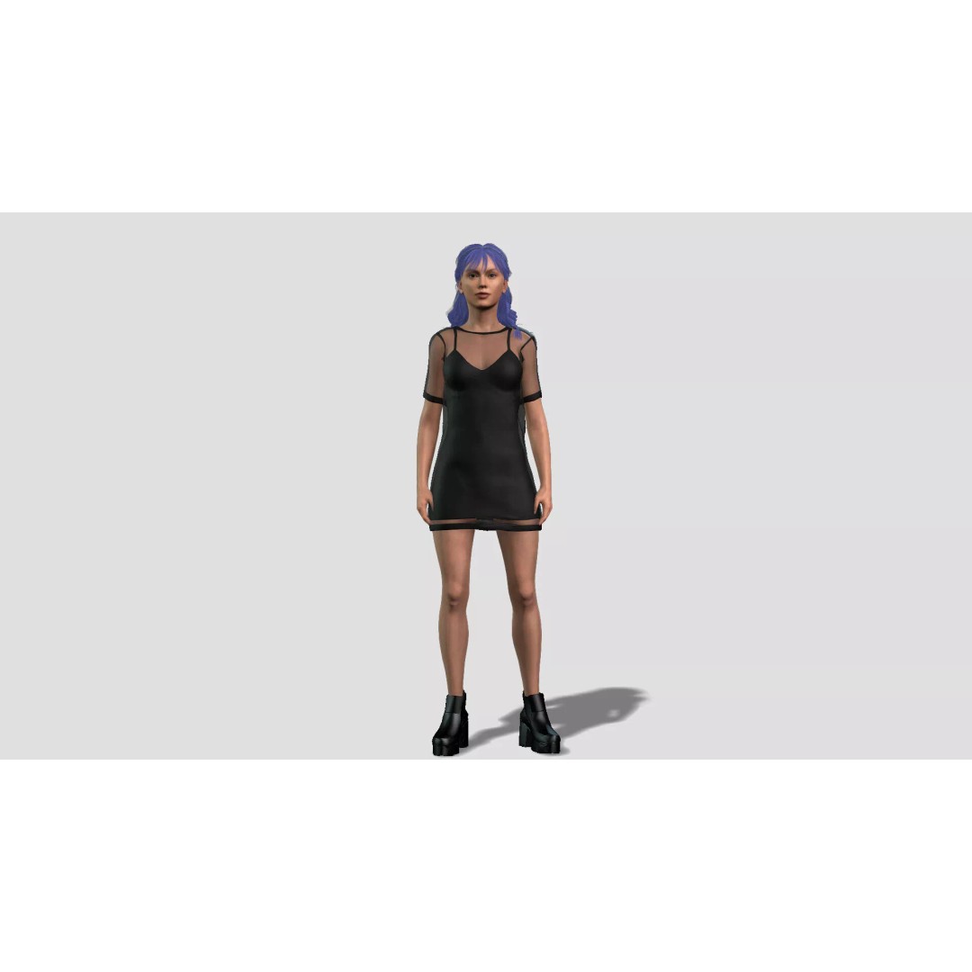 Female Character 3D Model – Realistic Rigged Asset for Animation - View 2