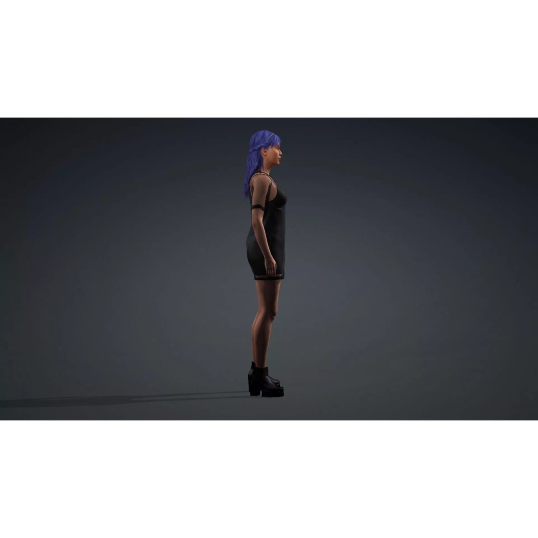 Female Character 3D Model – Realistic Rigged Asset for Animation - View 4