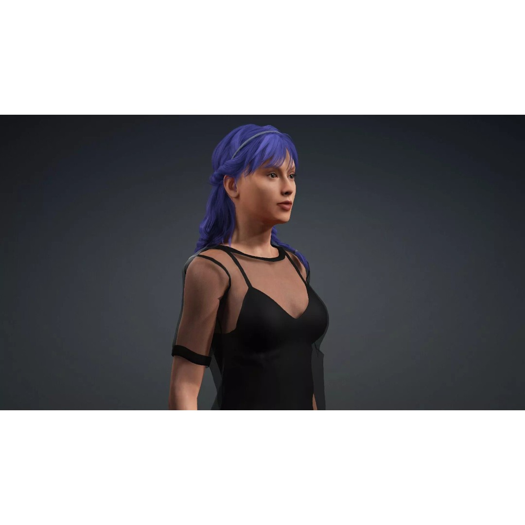 Female Character 3D Model – Realistic Rigged Asset for Animation - View 9