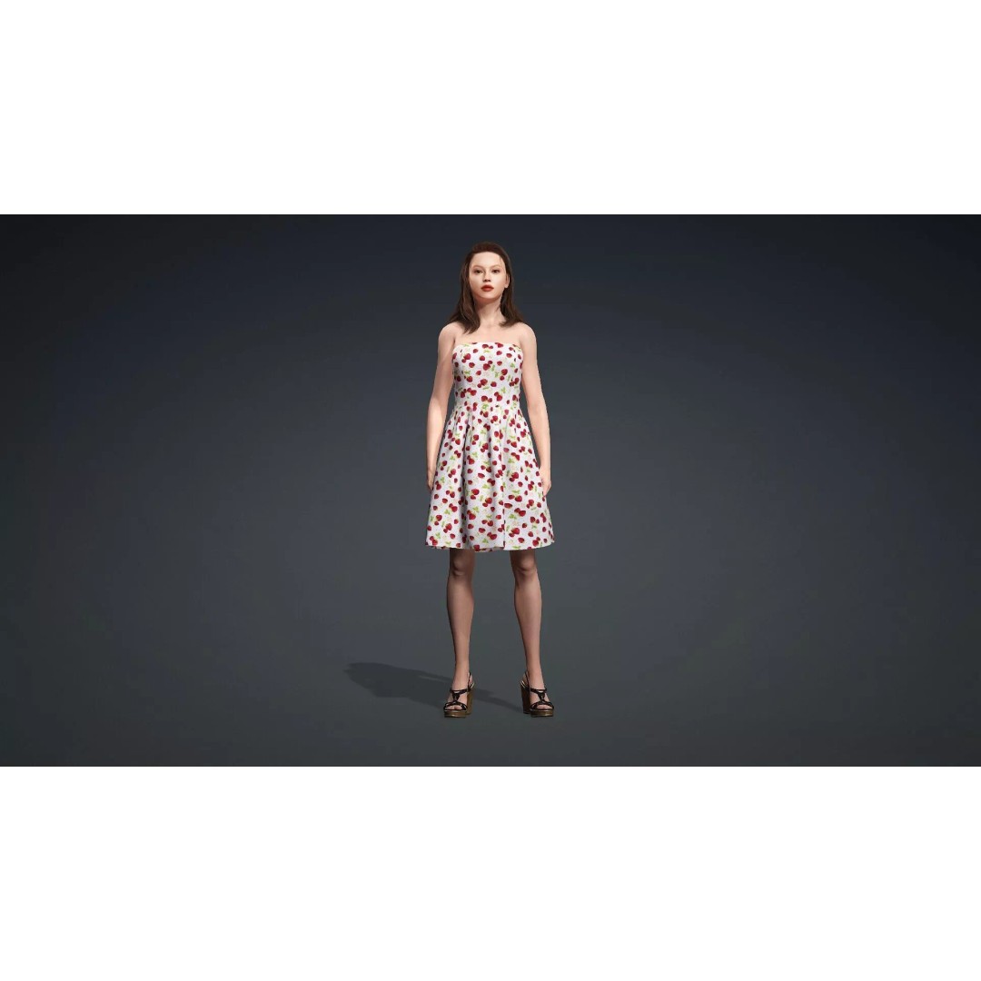 Beautiful Woman 3D Model – Realistic Character, Rigged, FBX - View 3