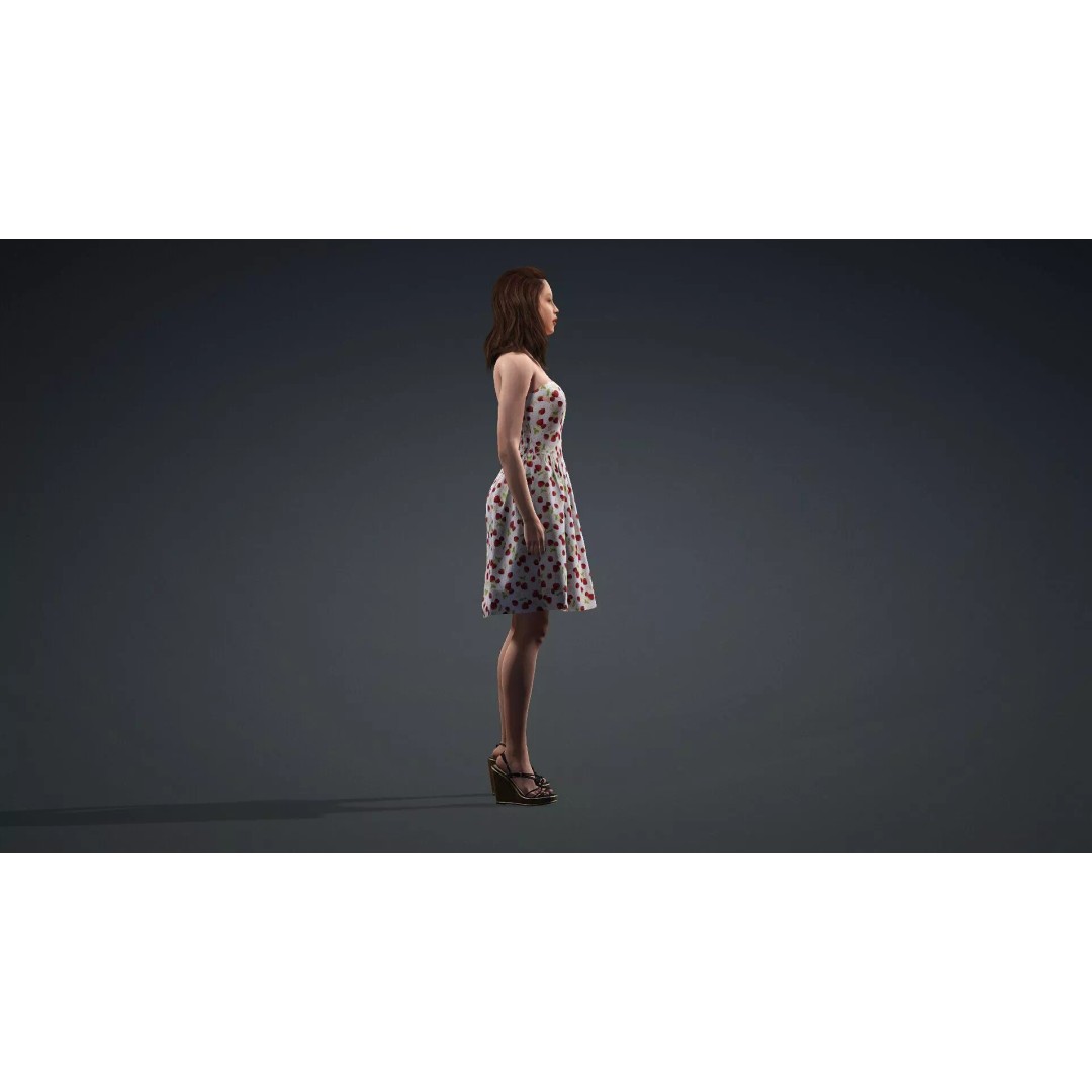Beautiful Woman 3D Model – Realistic Character, Rigged, FBX - View 4
