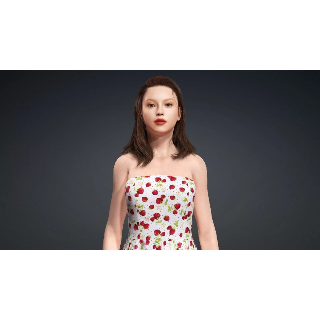 Beautiful Woman 3D Model – Realistic Character, Rigged, FBX - View 8