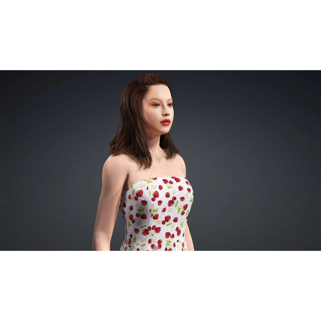 Beautiful Woman 3D Model – Realistic Character, Rigged, FBX - View 9