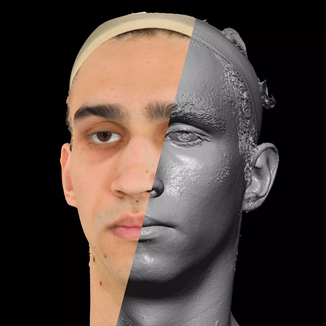 European Male 30s Head Scan 3D Model – High Poly Photogrammetry Asset, FBX - View 10