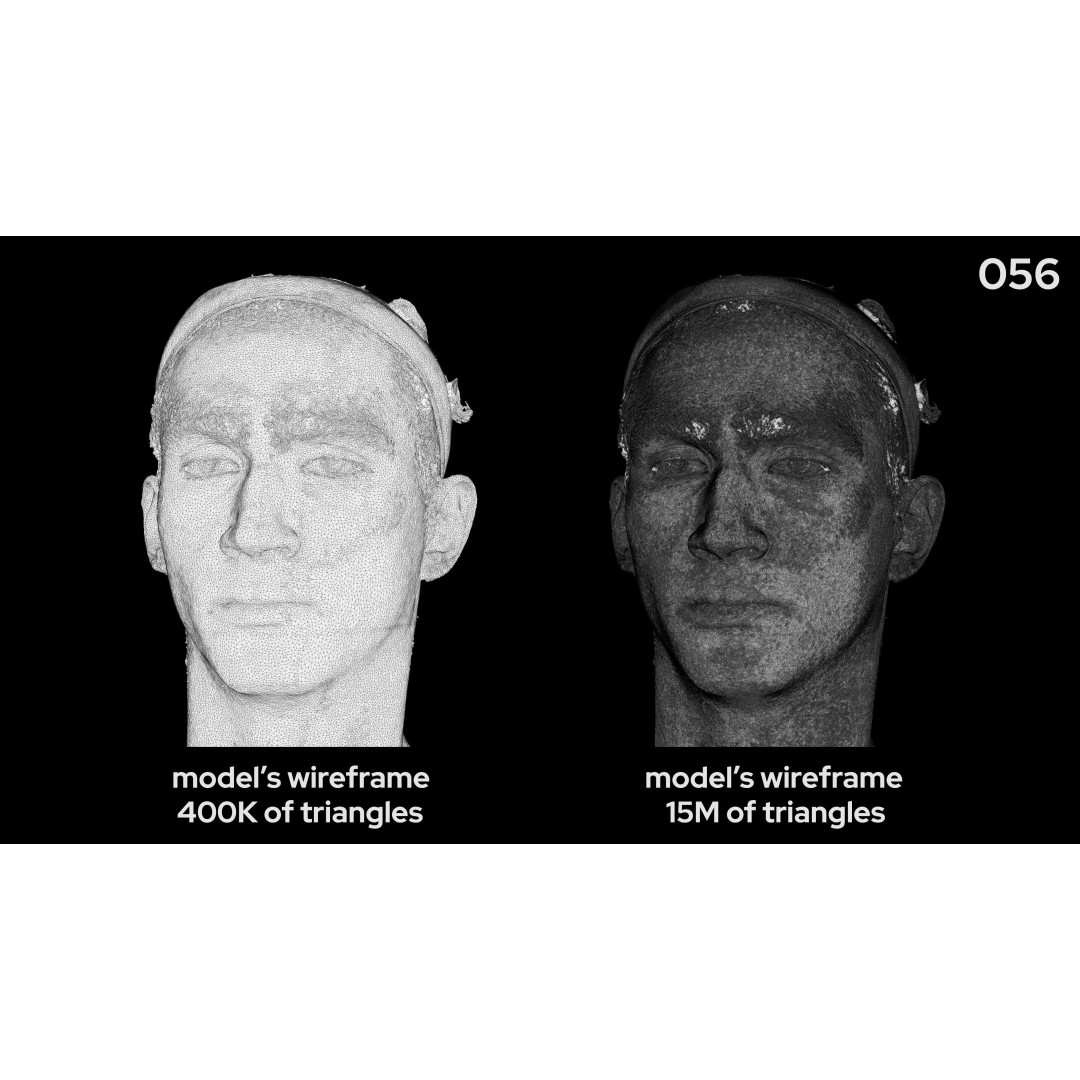 European Male 30s Head Scan 3D Model – High Poly Photogrammetry Asset, FBX - View 8