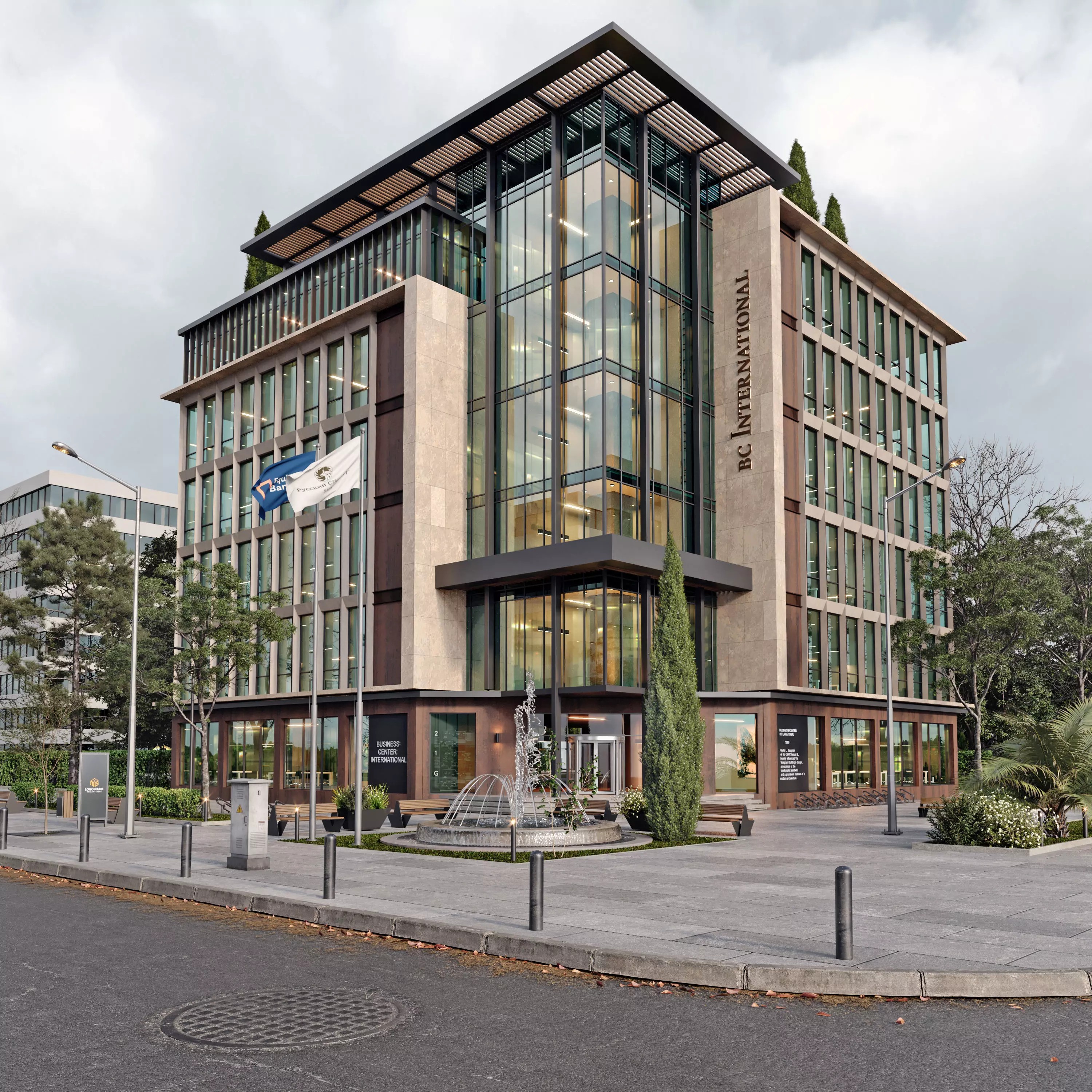 Office Building - PBR Game-Ready 3D Model - View 2