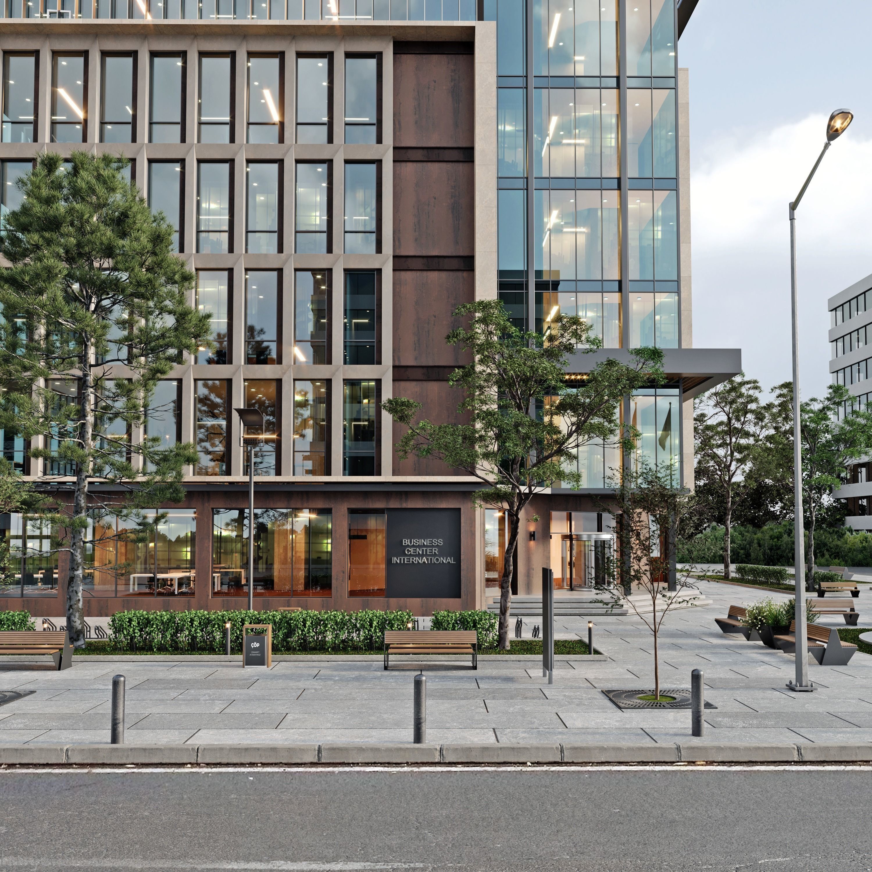 Office Building - PBR Game-Ready 3D Model - View 3