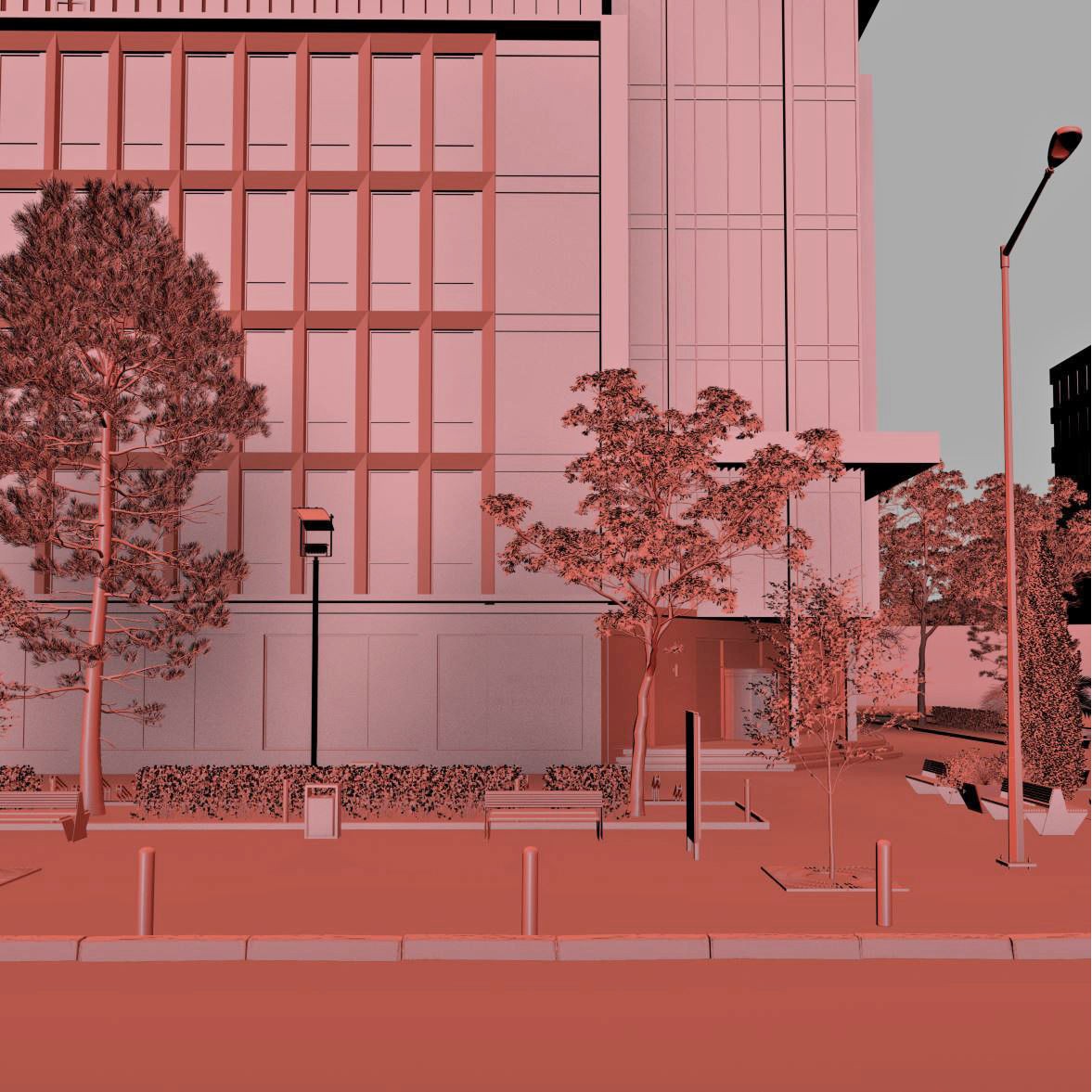 Office Building - PBR Game-Ready 3D Model - View 7