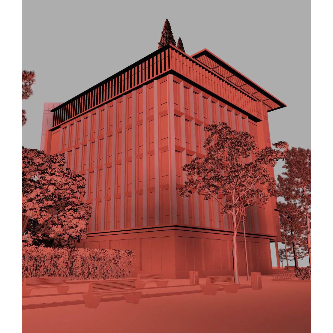 Office Building - PBR Game-Ready 3D Model - View 8