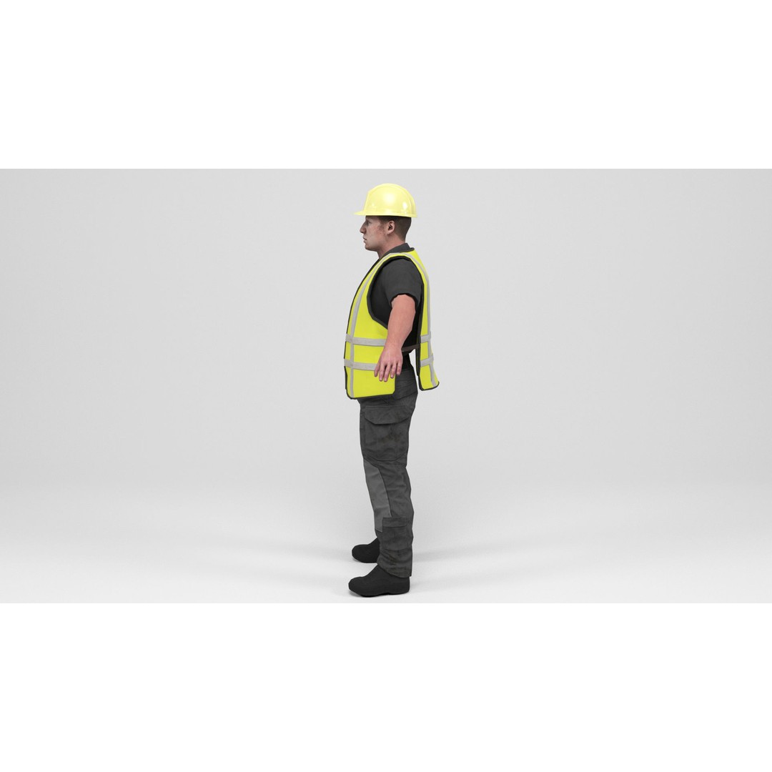 Worker 4 3D Model – Low Poly Rigged Character with Animations, FBX - View 5