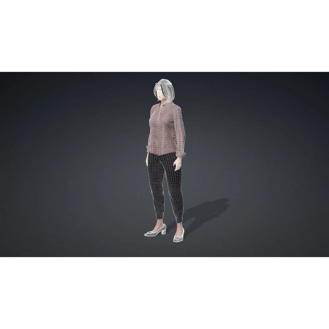 Realistic Asian Woman 3D Model – Rigged Character for Animation, FBX