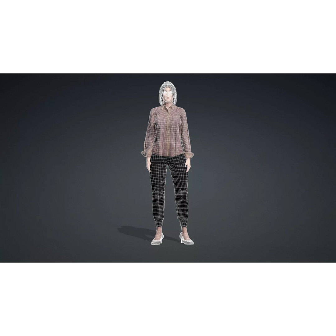 Realistic Asian Woman 3D Model – Rigged Character for Animation, FBX - View 13