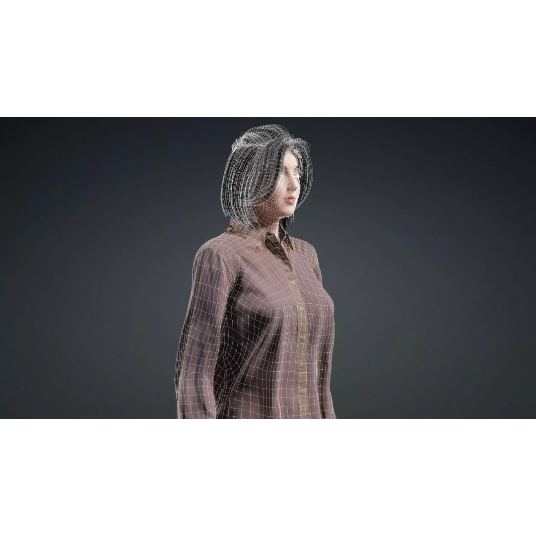 Realistic Asian Woman 3D Model – Rigged Character for Animation, FBX - View 19