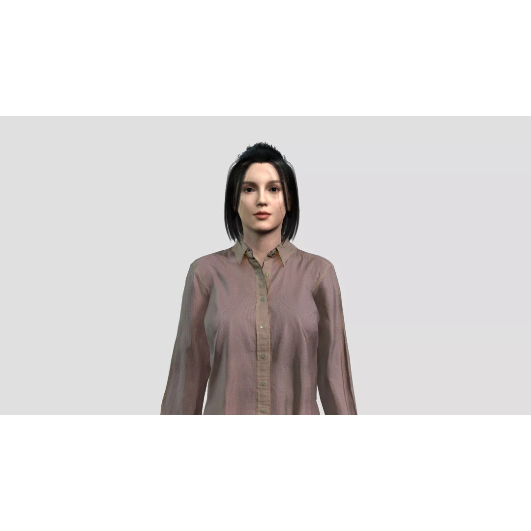 Realistic Asian Woman 3D Model – Rigged Character for Animation, FBX - View 2