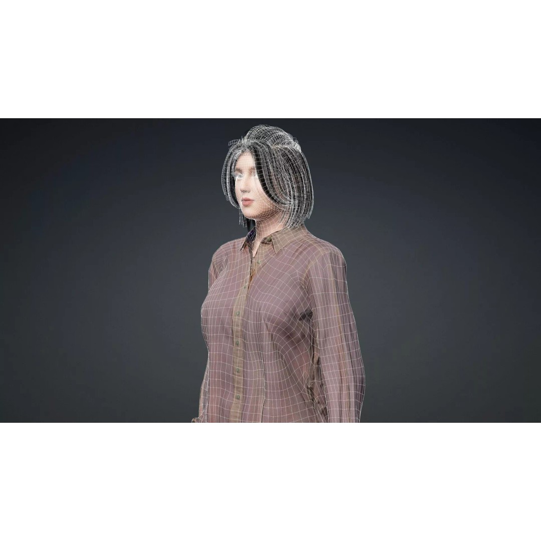 Realistic Asian Woman 3D Model – Rigged Character for Animation, FBX - View 20