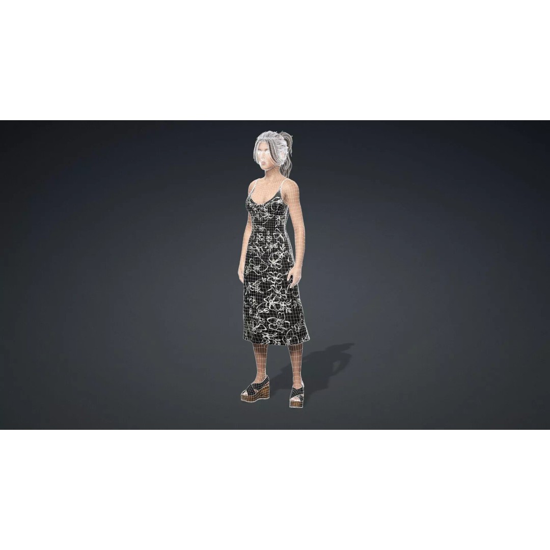 Beautiful Female Character 3D Model – Realistic Rigged Asset, FBX