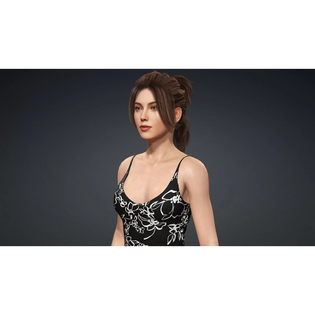 Beautiful Female Character 3D Model – Realistic Rigged Asset, FBX - View 10