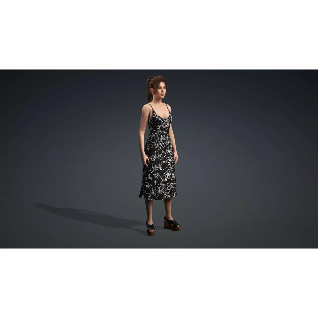 Beautiful Female Character 3D Model – Realistic Rigged Asset, FBX - View 11
