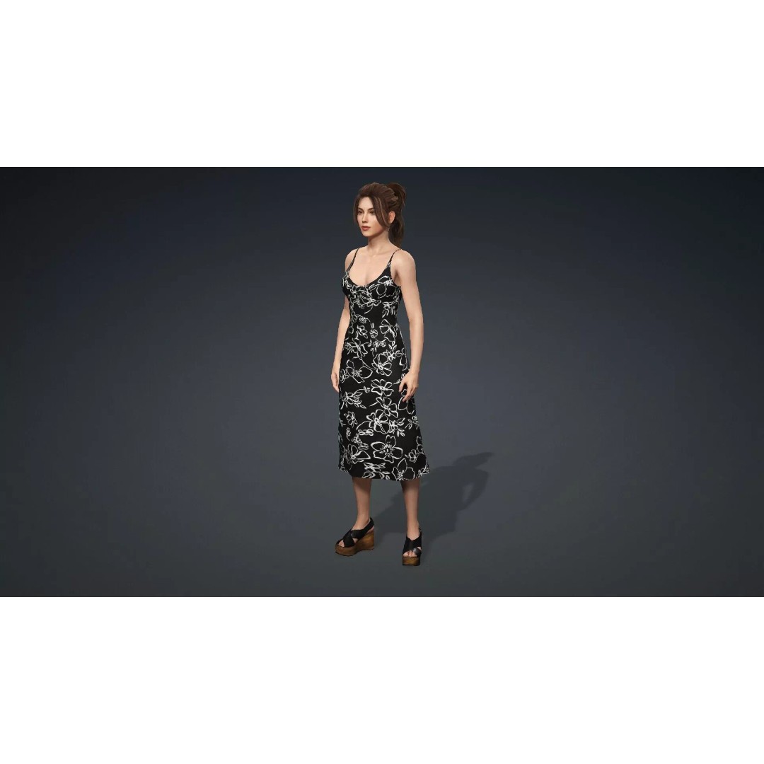 Beautiful Female Character 3D Model – Realistic Rigged Asset, FBX - View 12