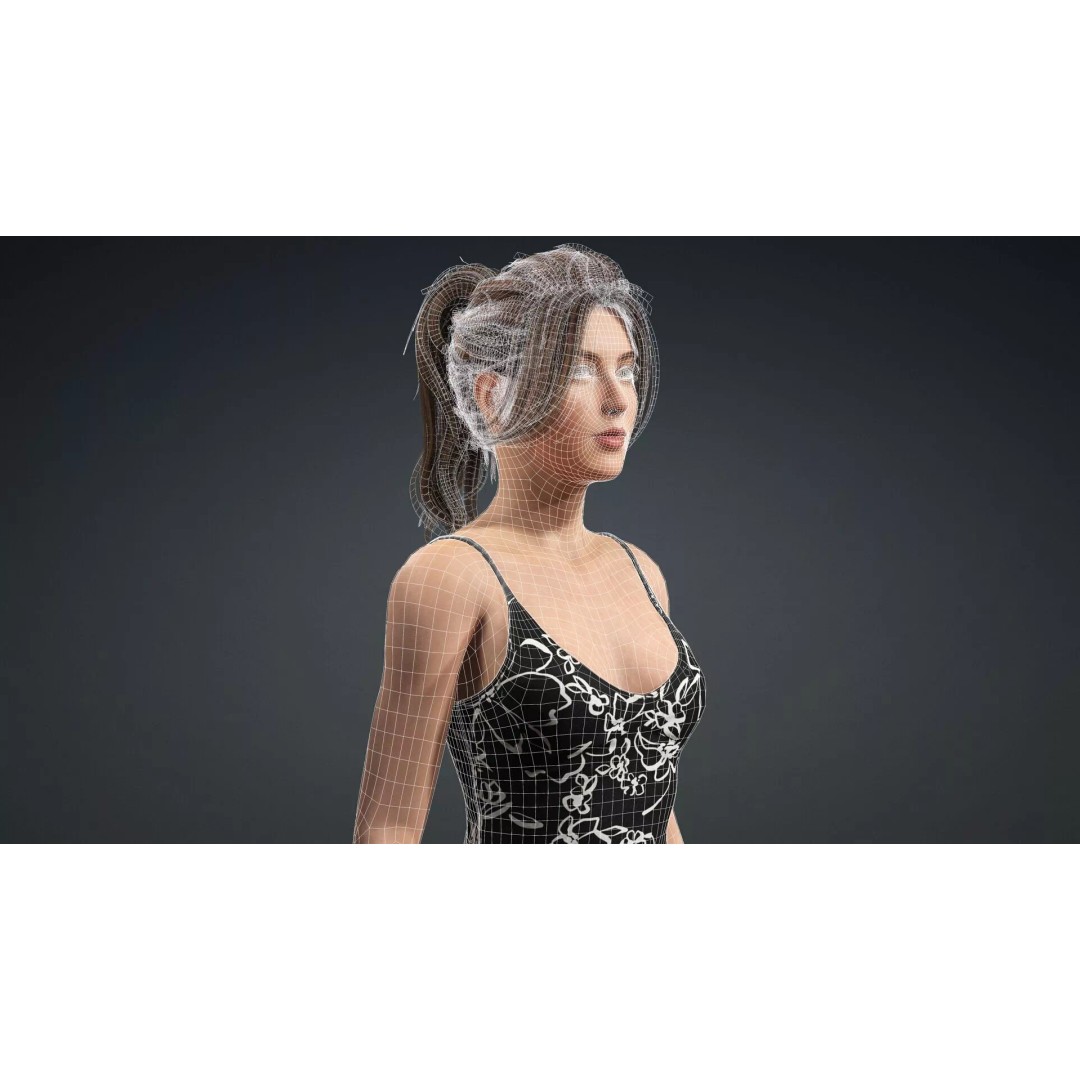 Beautiful Female Character 3D Model – Realistic Rigged Asset, FBX - View 19
