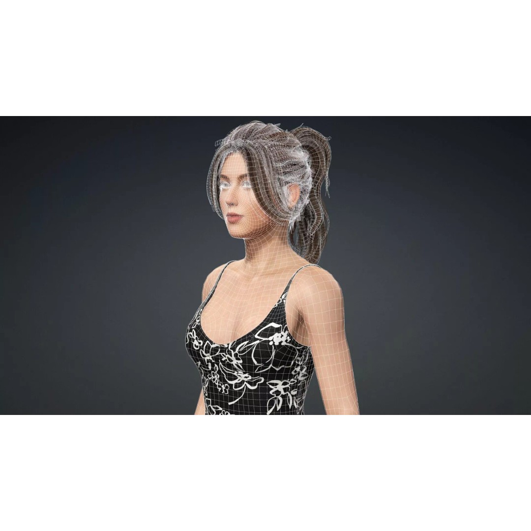 Beautiful Female Character 3D Model – Realistic Rigged Asset, FBX - View 20
